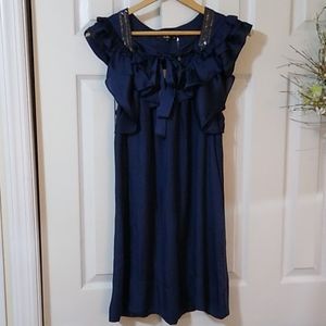 Gorgeous navy blue dress with ruffles